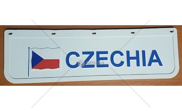 Zástěrka - lapač CZECHIA 600x180mm, bílý s modrým nápisem