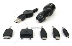 Nabíječka telefnu universální koncovky + USB 12V