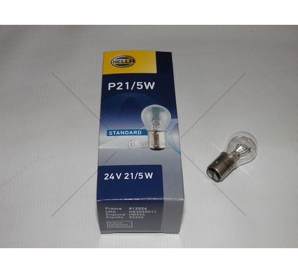 Ampoule P21 5W 24 volts Hella 8GD 002 078-241