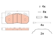 Sada brzdových destiček, kotoučová brzda TRW GDB5019