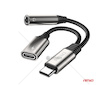 Adaptér USB-C rozdělovací na USB-C + Mini-Jack 3,5mm 10cm AMiO-04295