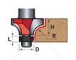 Fréza zaoblovací (vydutá) do dřeva, R6,3xD25,6xH11, 8mm EXTOL PREMIUM