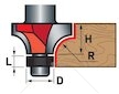 Fréza zaoblovací (vydutá) do dřeva, R6,3xD25,6xH11, 8mm EXTOL PREMIUM