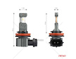 LED žárovky hlavního svícení Hybrid série H8 H9 H11 H16 6000K Canbus 60W AMIO-04116