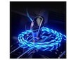 Magnetický nabíjecí USB kabel s LED podsvícením, 3v1, 1m, modrý KAXL