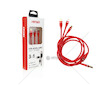 Multi-kabel pro telefon USB C / micro USB 1.2m červený FullLINK 3.1A UC-7