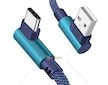 Nabíjecí kabel úhlový USB-A, USB-C, 1m, modrý