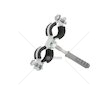 Objímka na trubky, dvojitá, 3/8" 15-19mm, s gumovou vložkou, dva šrouby GEKO