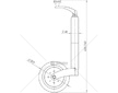 Opěrné kolečko pro přívěs KM-01 PROFI průměr 48mm 150kg + držák opěrného kolečka