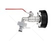 Sada pro IBC kontejner, redukce vnitřní závit S60×6 a zahradní ventil , vstup 3/4", výstup 1" - GEKO