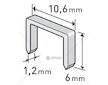 Spony, balení 1000ks, 6mm, 10,6x0,52x1,2mm EXTOL PREMIUM