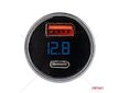 USB nabíječka s voltmetrem 38W PCH PRO-06 USB+USB-C 12/24V AMiO-02932