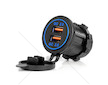 Vodotěsná nabíječka s MODRÝM LED podsvícením 2xUSB QC3.0 12/24V AMiO-04218