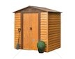 Zahradní domek, plech, hnědý, 181x137x203cm
