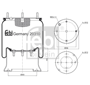 Mech, pneumaticke odpruzeni FEBI BILSTEIN 20310