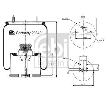 Mech, pneumaticke odpruzeni FEBI BILSTEIN 20340