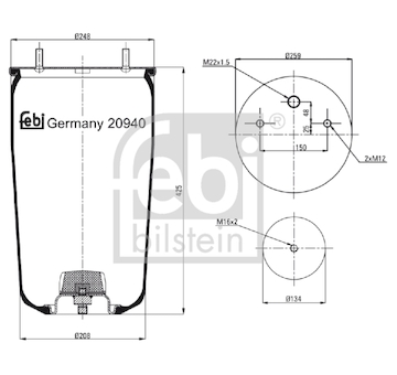 Mech, pneumaticke odpruzeni FEBI BILSTEIN 20940