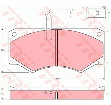 Sada brzdových destiček, kotoučová brzda TRW GDB390