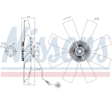Spojka, větrák chladiče NISSENS 86027
