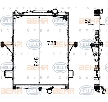 Chladič, chlazení motoru HELLA 8MK 376 906-331