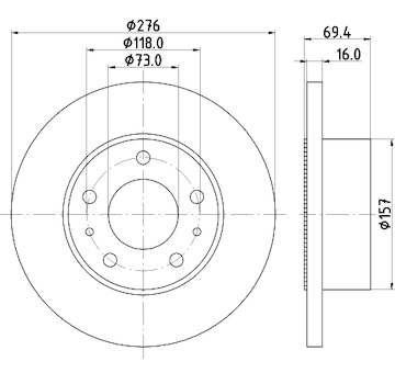 Brzdový kotouč HELLA 8DD 355 107-421