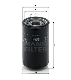 Filtr, pracovní hydraulika MANN-FILTER WD 11 001