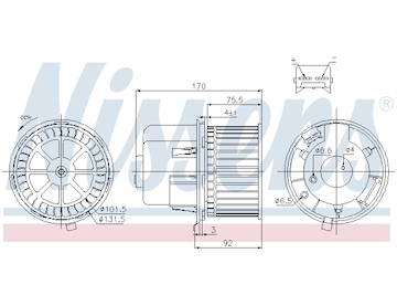 vnitřní ventilátor NISSENS 87061