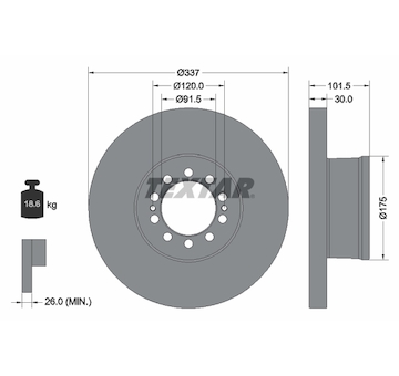 Brzdový kotouč TEXTAR 93308600