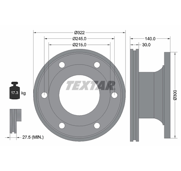 Brzdový kotouč TEXTAR 93128000