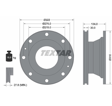 Brzdový kotouč TEXTAR 93084900