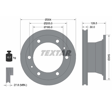 Brzdový kotouč TEXTAR 93084800