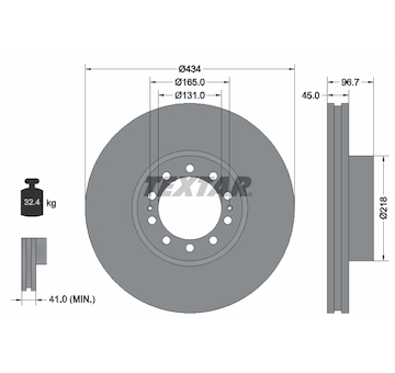 Brzdový kotouč TEXTAR 93105000