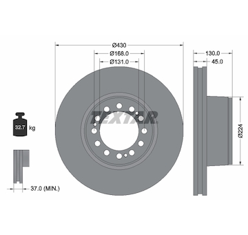 Brzdový kotouč TEXTAR 93101800