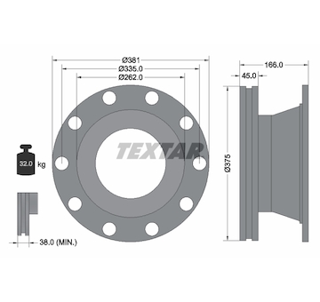 Brzdový kotouč TEXTAR 93192500