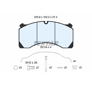 Sada brzdových destiček, kotoučová brzda TEXTAR 2912405