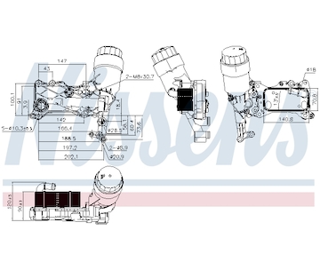Olejový chladič, motorový olej NISSENS 90836