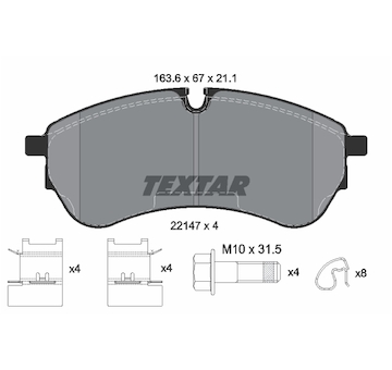 Sada brzdových destiček, kotoučová brzda TEXTAR 2214701