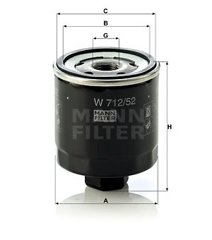 Olejový filtr MANN-FILTER W 712/52