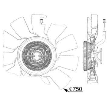 Větrák, chlazení motoru MAHLE CFF 528 000P