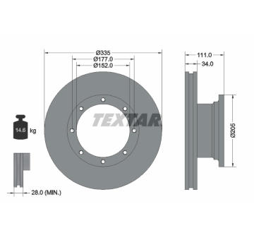 Brzdový kotouč TEXTAR 93102400