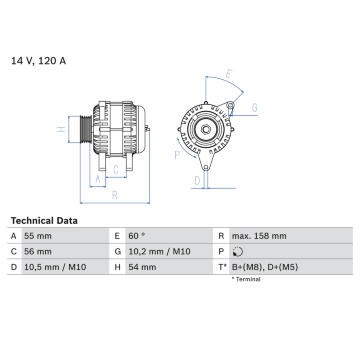 generátor BOSCH 0 986 047 330