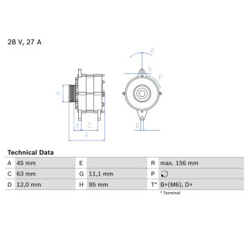 generátor BOSCH 0 986 031 340