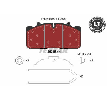 Sada brzdových destiček, kotoučová brzda TEXTAR 2928502