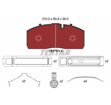 Sada brzdových destiček, kotoučová brzda TEXTAR 2917504