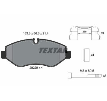 Sada brzdových destiček, kotoučová brzda TEXTAR 2922901