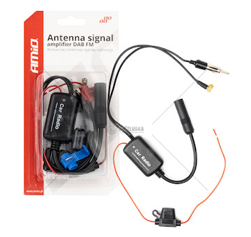 Anténní zesilovač signálu 12V DAB FM AMiO-04134