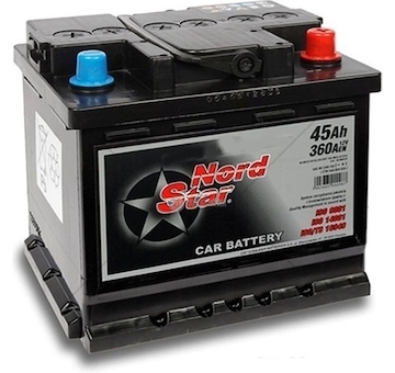 AUTOBATERIE 12V 45AH NORD STAR L-,P+ 360A ZAP 54580-NOR