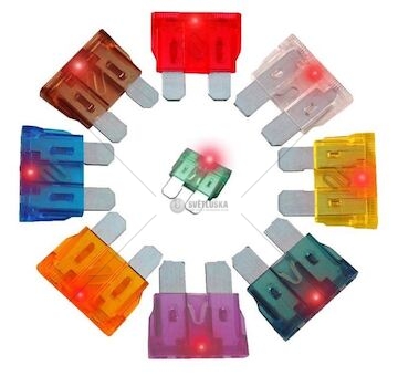 Autopojistky nožové standard s led diódou 10 ks AMiO-04341