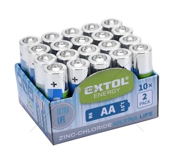 Baterie zink-chloridové, 20ks, 1,5V AA (R6) EXTOL ENERGY