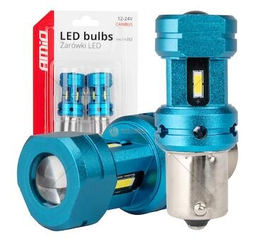 CANBUS LED žárovky 1156 BA15S P21W R10W R5W 4SMD 1860 Bílé 12V 24V AMiO-04252
